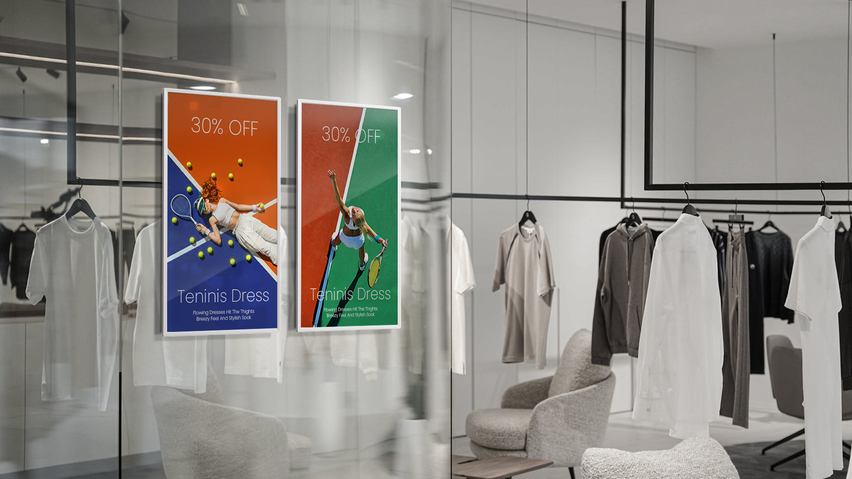 Glass walls and overhead endcaps